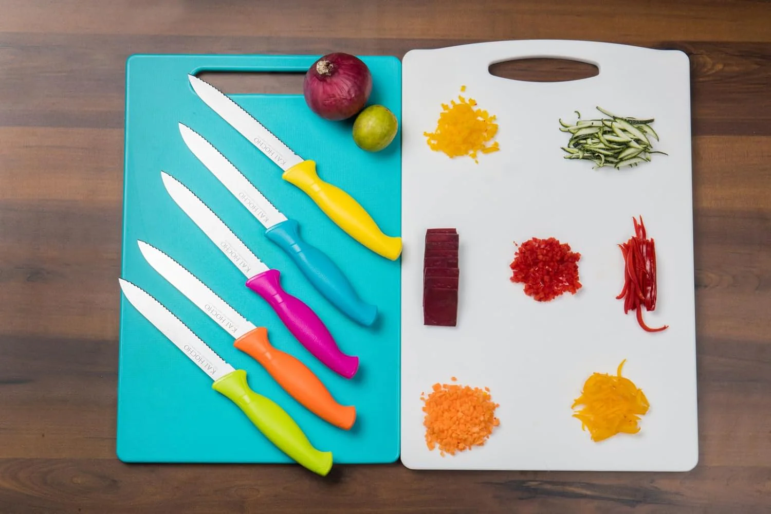 KAI Kitchen Knife Set, Multicolor (Serrated) Stainless Steel - Image 4