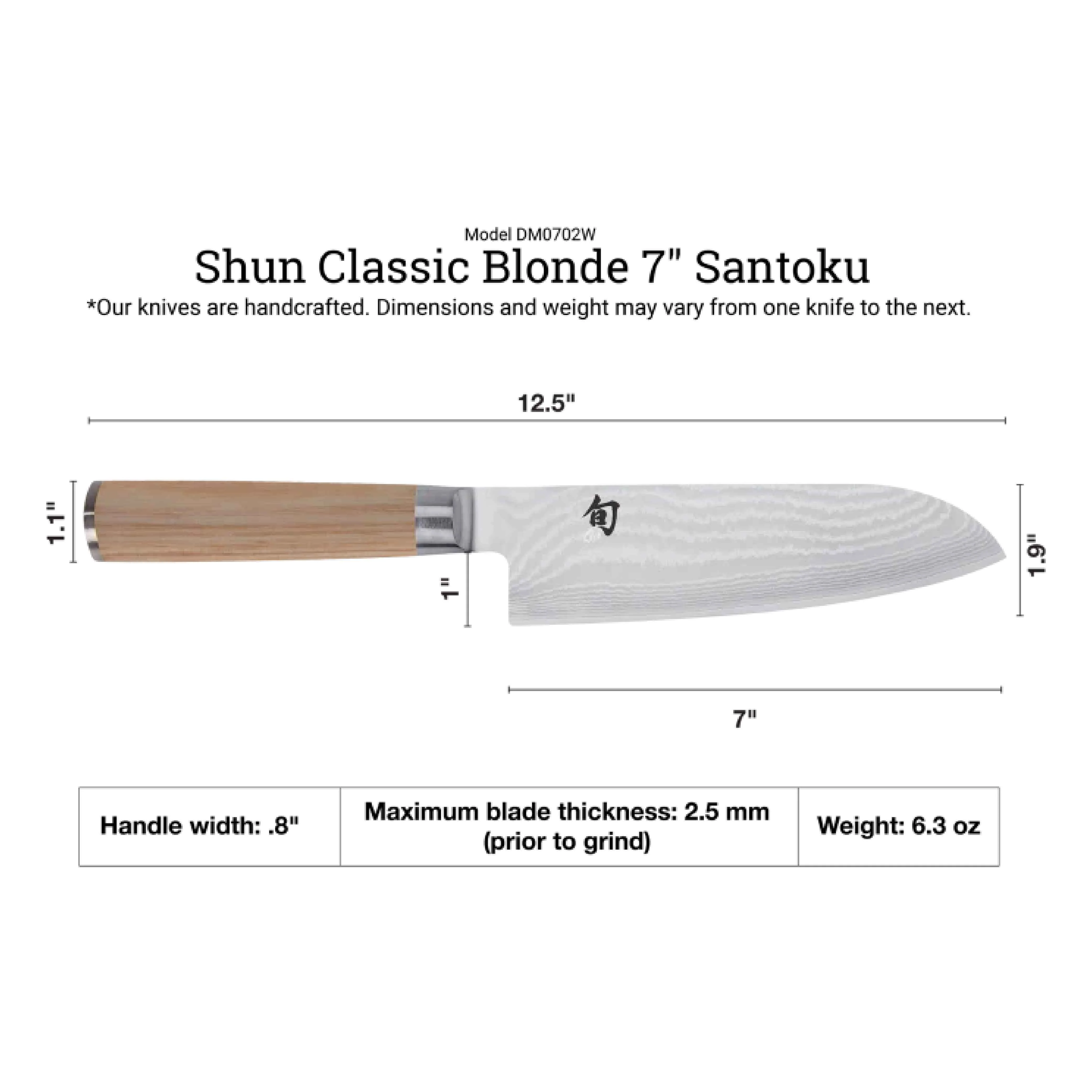 Kai Shun Classic Blonde Santoku Knife  7" [DM0702W] - Image 4